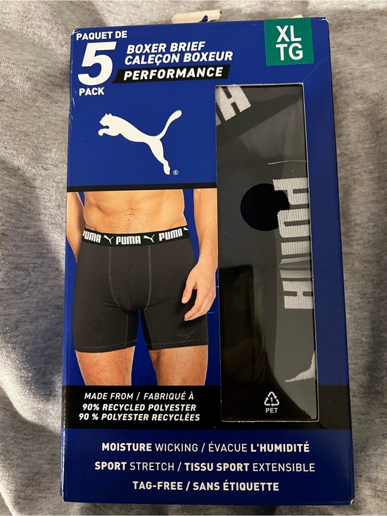 Puma Other - Puma Men's Black Performance Boxer Briefs - 5 Pack XL